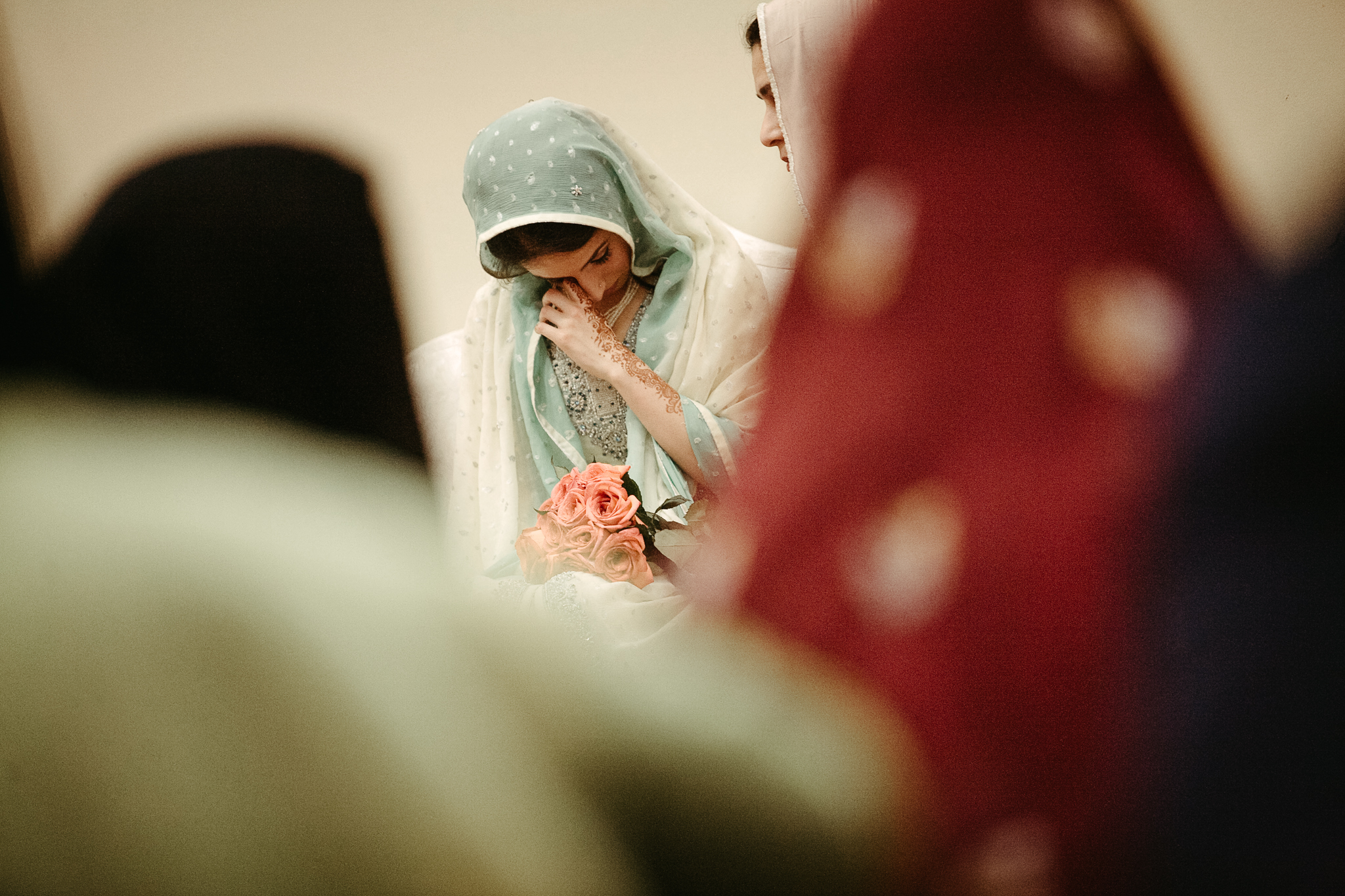 Bride cries at Nikah wedding traditional ceremony documentary photo