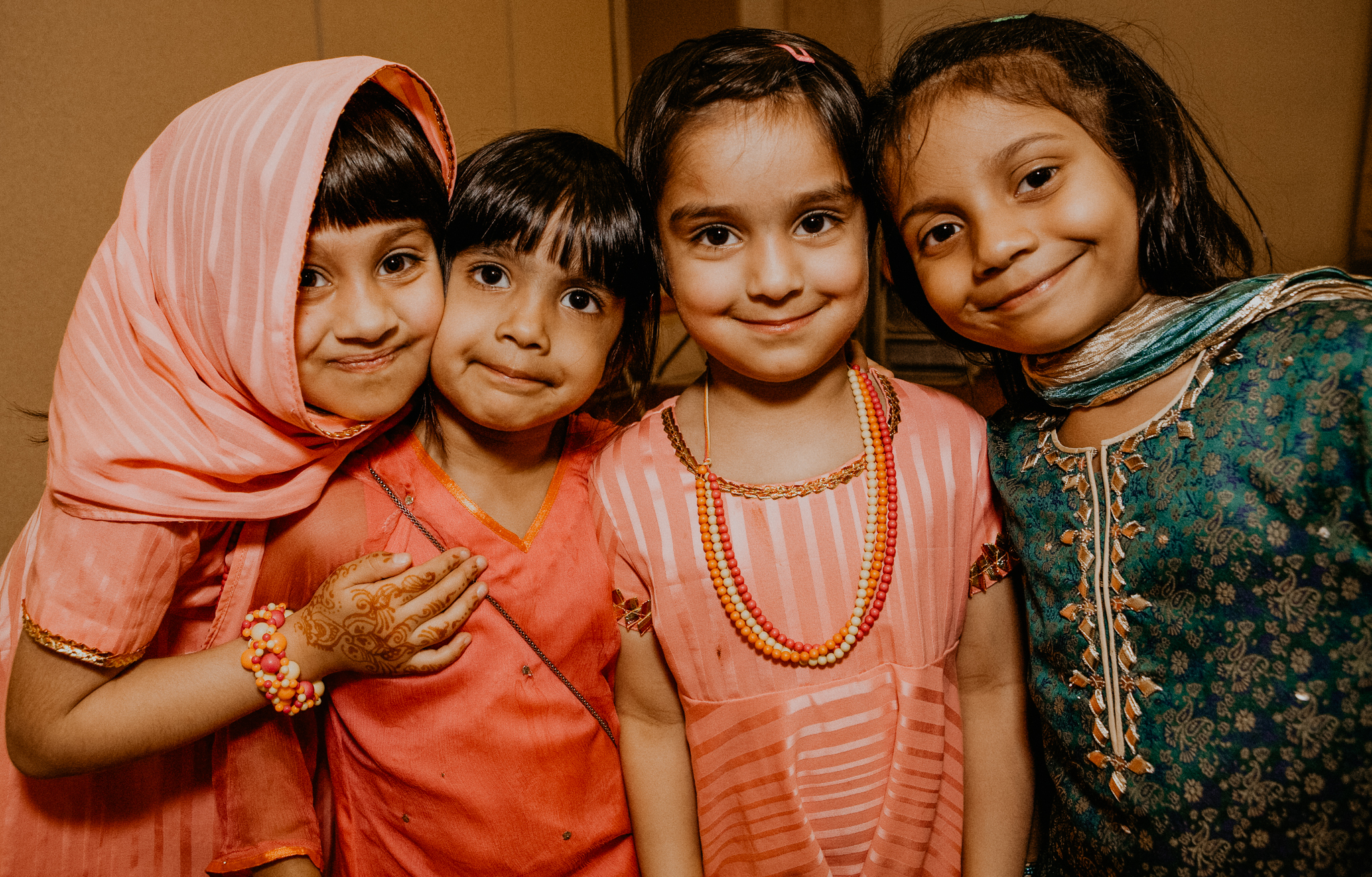 Candid photo of kids at Indian wedding Nikah