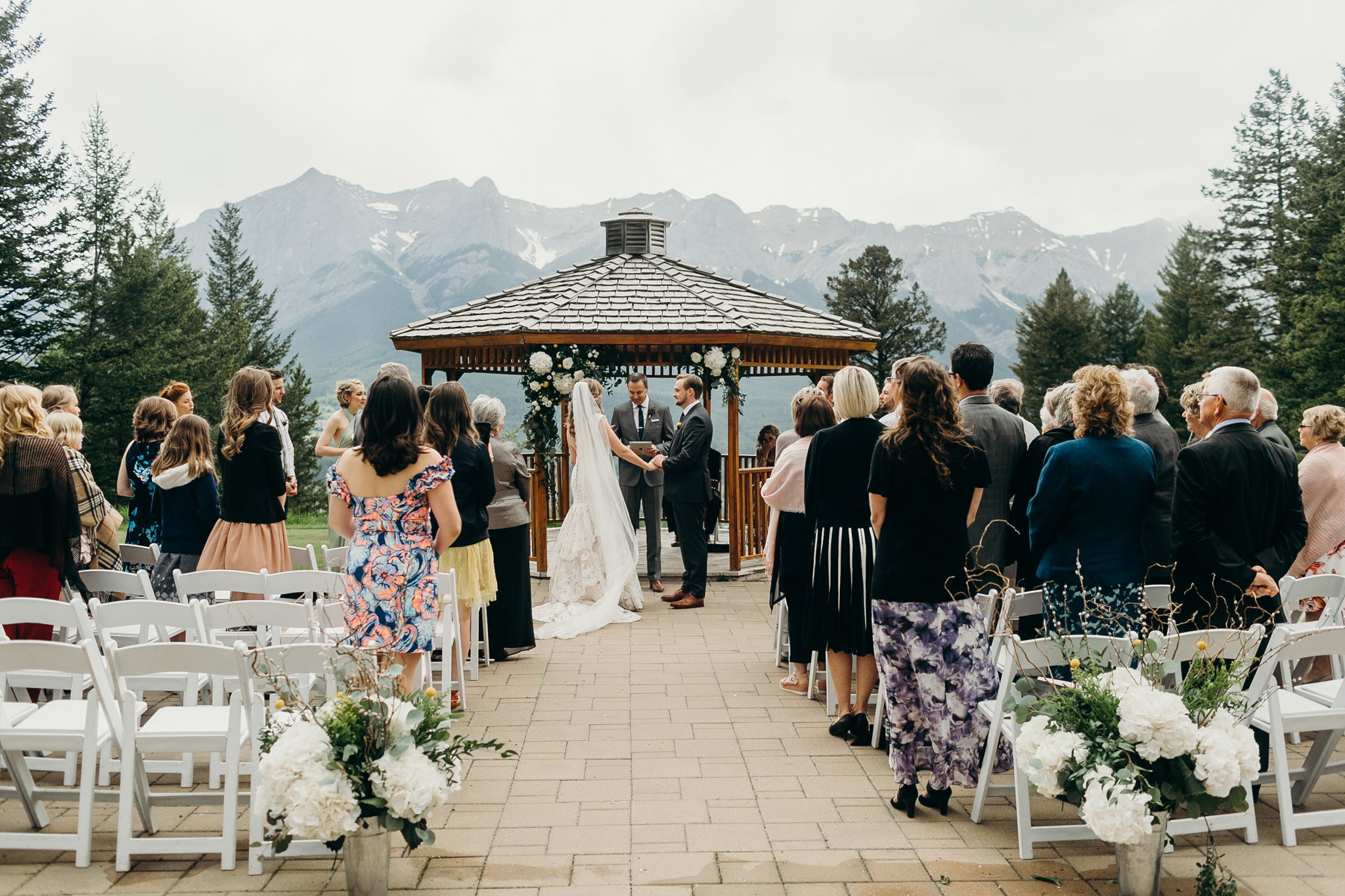 Wedding ceremony at Silvertip Resort Canmore Alberta
