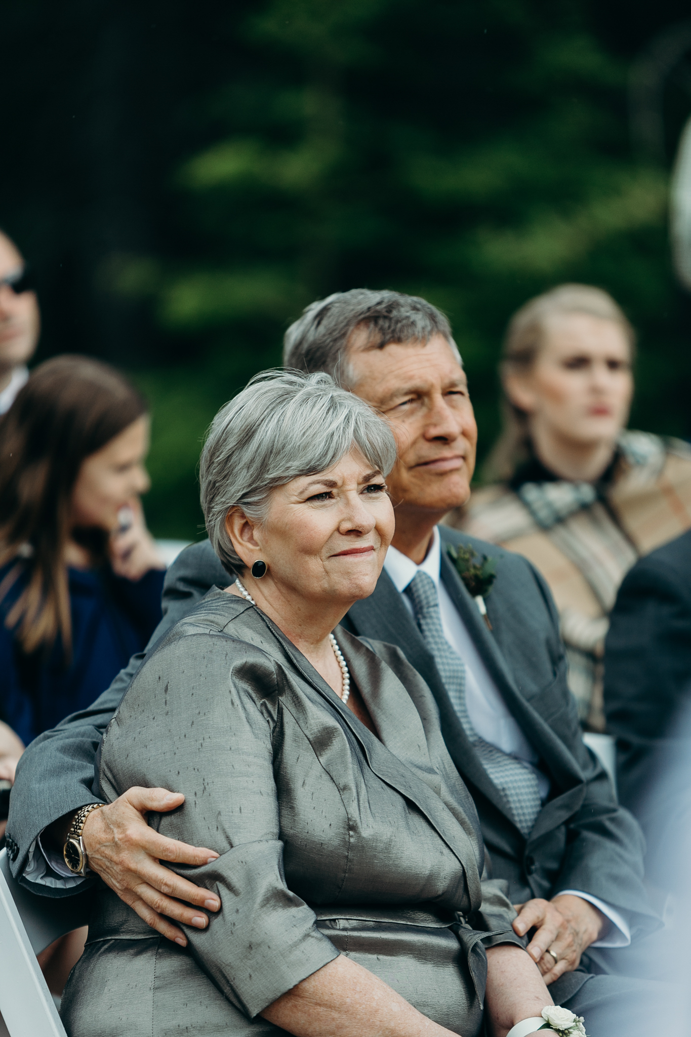 Mother and father of bride at Silvertip Resort wedding ceremony
