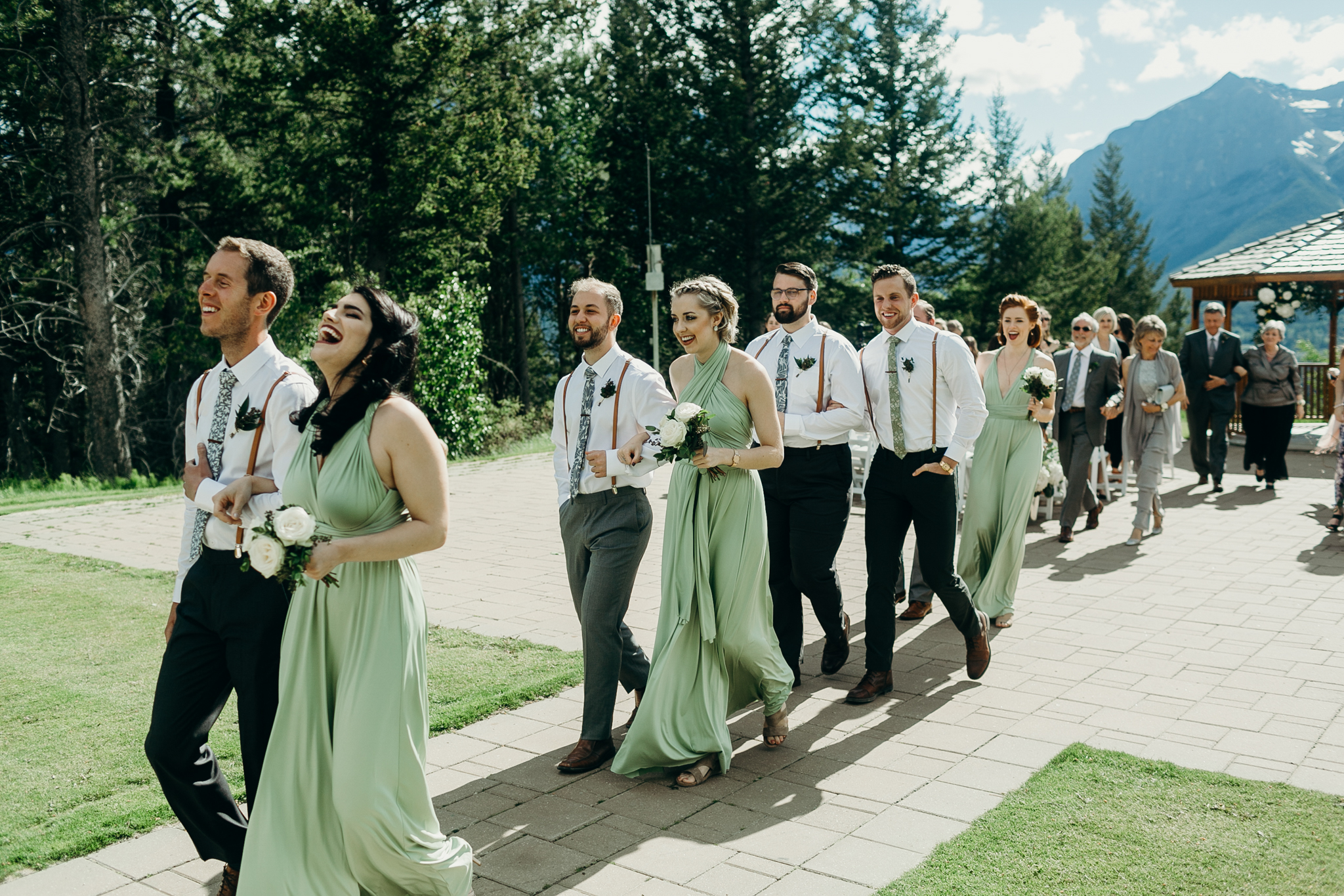Wedding ceremony at Silvertip Resort rocky mountains Canmore AB destination wedding